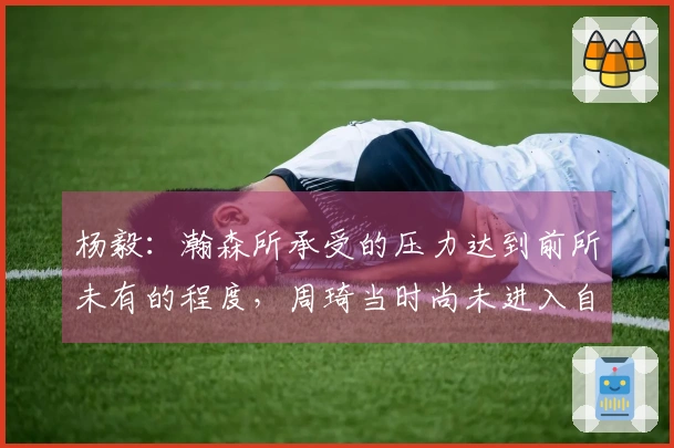 杨毅：瀚森所承受的压力达到前所未有的程度，周琦当时尚未进入自媒体时代